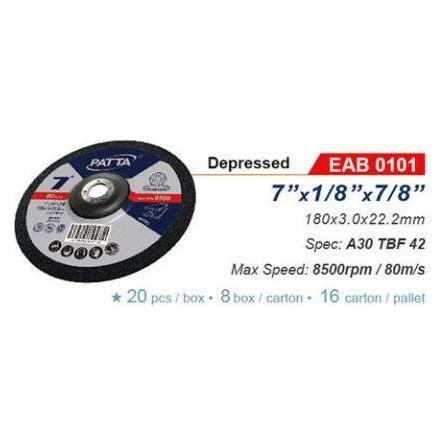 Patta EAB 0101 Depressed Cut Off Wheel 7 Patta EAB 0101 Depressed Cut Off Wheel 7